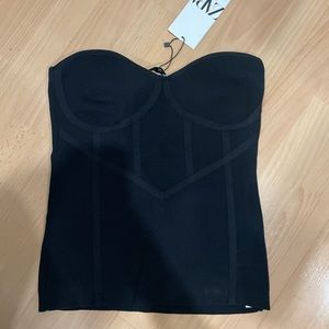 Zara strapless corset styled top